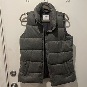 Old navy womens sz tall small gray zip up sleeveless puffer vest